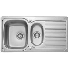 Leisure Linear 1.5 Bowl Reversible Stainless Steel Kitchen Sink with Single Lever Tap LR9502/TCAF35 - M.B.P