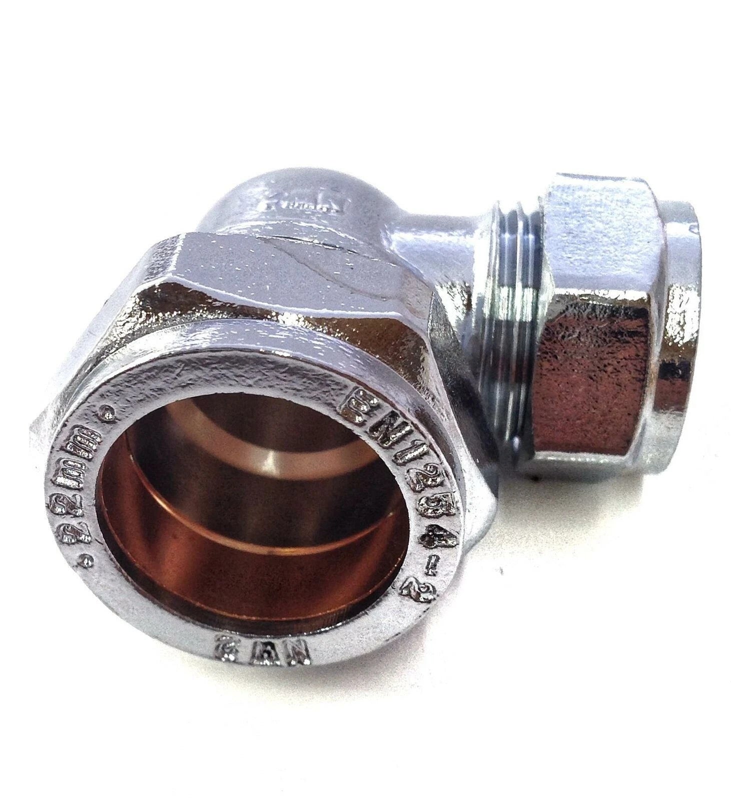 22mm x 15mm Compression Chrome Plated Reducing Elbow